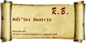 Réthi Beatrix névjegykártya